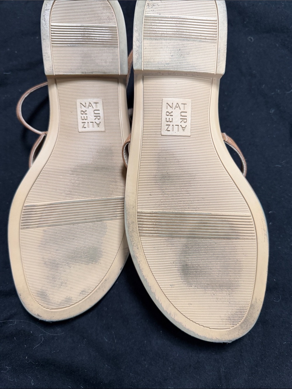 Naturalizer Tan Sandals with Pink Floral Accent - Picture 7 of 10